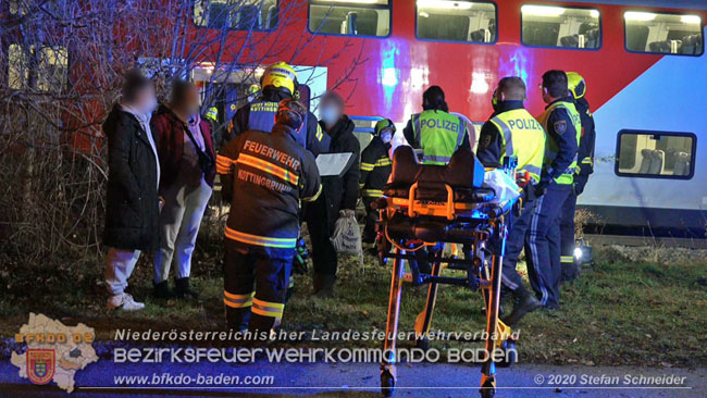 20201205 Unfall auf der Südbahnstrecke bei Kottingbrunn  Foto: © Stefan Schneider BFKDO BADEN