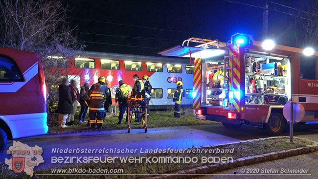 20201205 Unfall auf der Südbahnstrecke bei Kottingbrunn  Foto: © Stefan Schneider BFKDO BADEN