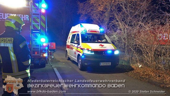 20201205 Unfall auf der Südbahnstrecke bei Kottingbrunn  Foto: © Stefan Schneider BFKDO BADEN