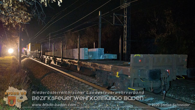 20201205 Unfall auf der Südbahnstrecke bei Kottingbrunn Foto: © Stefan Schneider BFKDO BADEN 20201205 Unfall auf der Südbahnstrecke bei Kottingbrunn Foto: © Stefan Schneider BFKDO BADEN