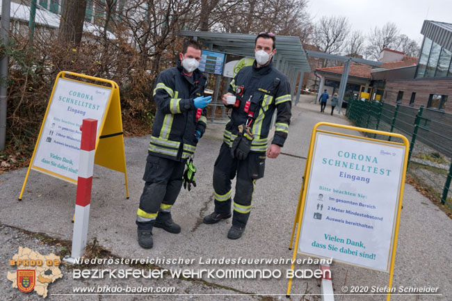 20201213 Covid19 Massentests für die Bevölkerung im Bezirk Baden Fotos: © Stefan Schneider BFKDO BADEN