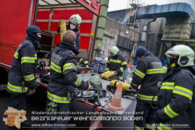 20210105 Brand einer Filteranlage während Revisionsarbeiten in Enzesfeld Foto: © Stefan Schneider BFKDO Baden 20210105 Brand einer Filteranlage während Revisionsarbeiten in Enzesfeld Foto: © Stefan Schneider BFKDO Baden