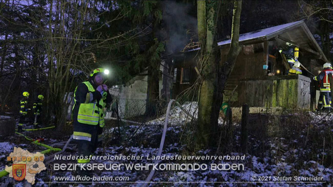 20210111 Brand einer Holzhütte im Waldgebiet Furth a.d.Triesting   Foto: © Stefan Schneider BFKDO Baden