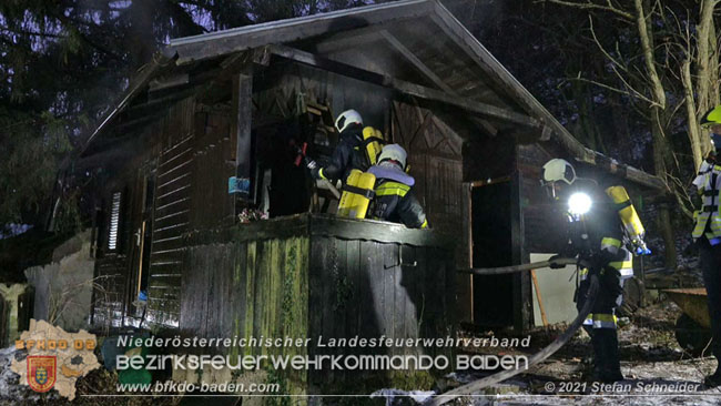 20210111 Brand einer Holzhütte im Waldgebiet Furth a.d.Triesting   Foto: © Stefan Schneider BFKDO Baden