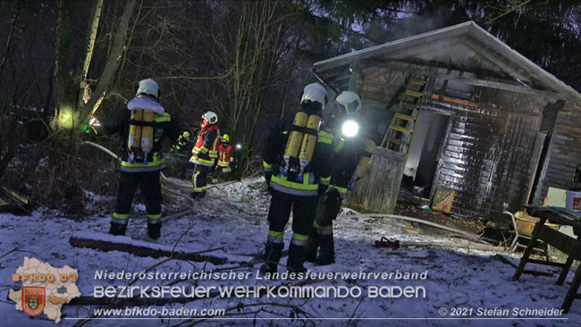 20210111 Brand einer Holzhütte im Waldgebiet Furth a.d.Triesting   Foto: © Stefan Schneider BFKDO Baden