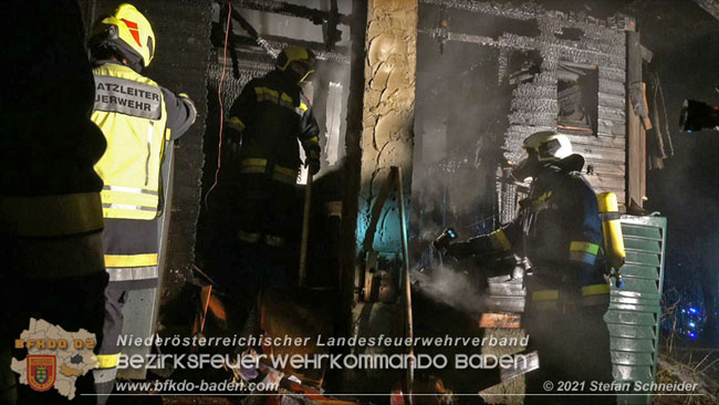 20210111 Brand einer Holzhütte im Waldgebiet Furth a.d.Triesting   Foto: © Stefan Schneider BFKDO Baden