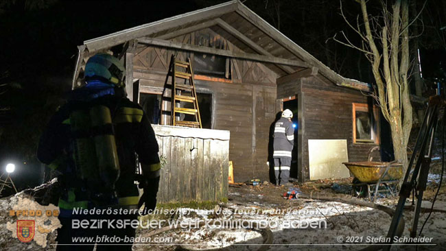 20210111 Brand einer Holzhütte im Waldgebiet Furth a.d.Triesting   Foto: © Stefan Schneider BFKDO Baden