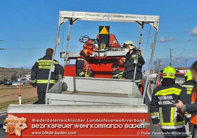 20210204 Auf der LB17 bei Möllersdorf erfassten Windböen zwei Fahrzeuge  Foto: © FF Möllersdorf