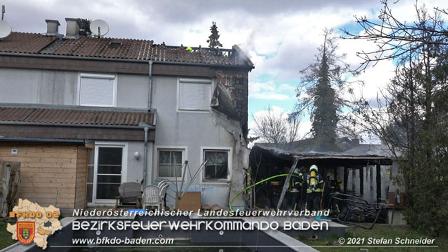 20210315 Brand im Leobersdorfer Siedlungsgebiet  Foto: © Stefan Schneider BFKDO BADEN