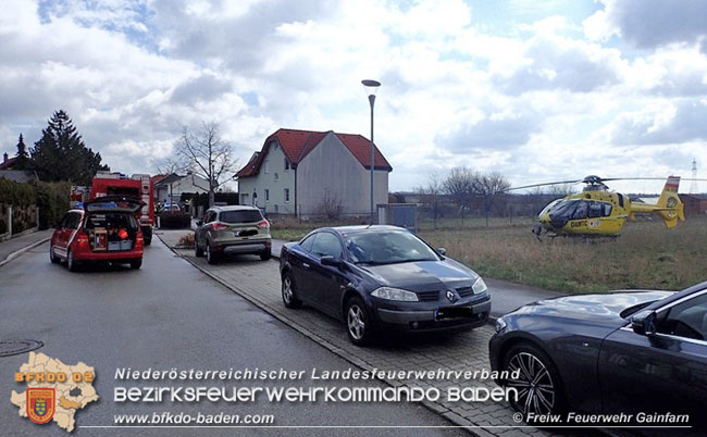 20210317 Verkehrsunfall in Gainfarn  Foto: © Freiwillige Feuerwehr Gainfarn