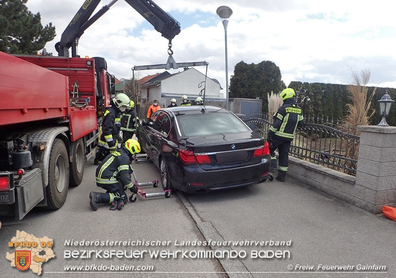 20210317 Verkehrsunfall in Gainfarn  Foto: © Freiwillige Feuerwehr Gainfarn