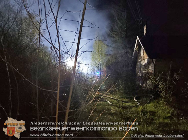 20210421 Brand eines leerstehenden Gebaeudes in Leobersdorf  Foto: © Freiwillige Feuerwehr Leobersdorf