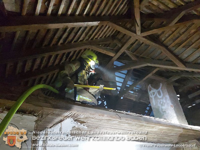 20210421 Brand eines leerstehenden Gebaeudes in Leobersdorf  Foto: © Freiwillige Feuerwehr Leobersdorf