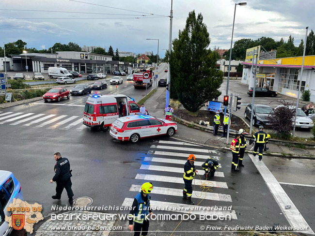 20210625 Verkehrsunfall in Baden  Foto: © Freiwillige Feuerwehr Baden Weikersdorf