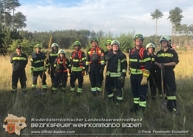 20210704 1. Einsatz des Sonderdienstes Wald- und Flurbrandbekämpfung Einheit Baden ZUG-SÜD bei  Brand im Föhrenwald Bezirk Neunkirchen  Foto: © Freiwillige Feuerwehr Enzesfeld