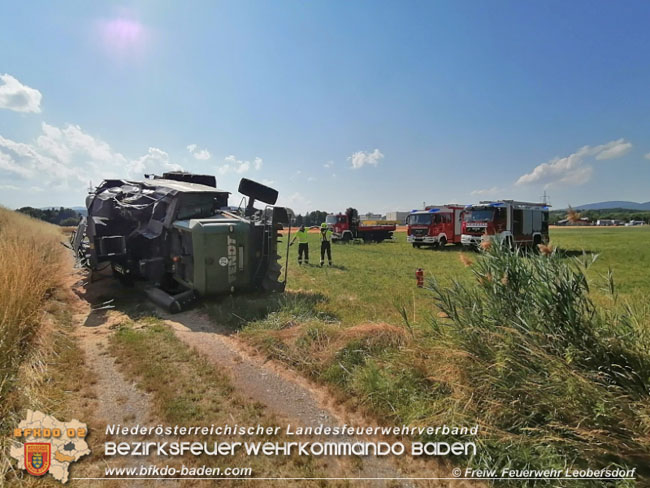 20210712 Bergung eines Mähdreschers in Leobersdorf   Foto: © Freiwillige Feuerwehr Leobersdorf