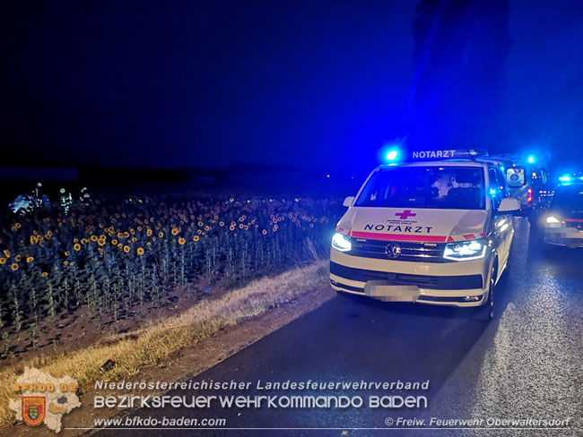 20210717 Verkehrsunfall zwischen Oberwaltersdorf und Ebreichsdorf auf der B210   Foto: © FF Oberwaltersdorf