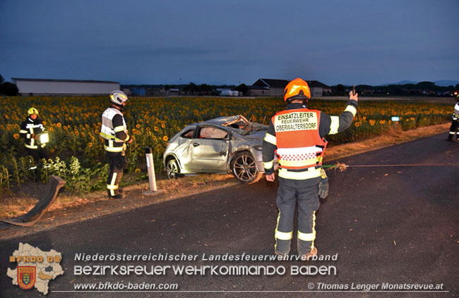 20210717 Verkehrsunfall zwischen Oberwaltersdorf und Ebreichsdorf auf der B210   Foto: © Thomas Lenger Monatsrevue.at