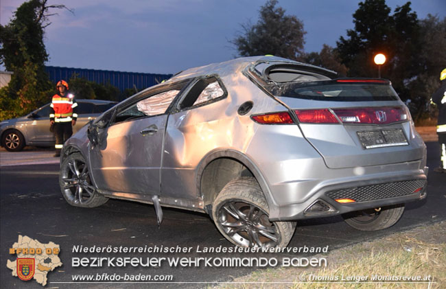 20210717 Verkehrsunfall zwischen Oberwaltersdorf und Ebreichsdorf auf der B210   Foto: © Thomas Lenger Monatsrevue.at