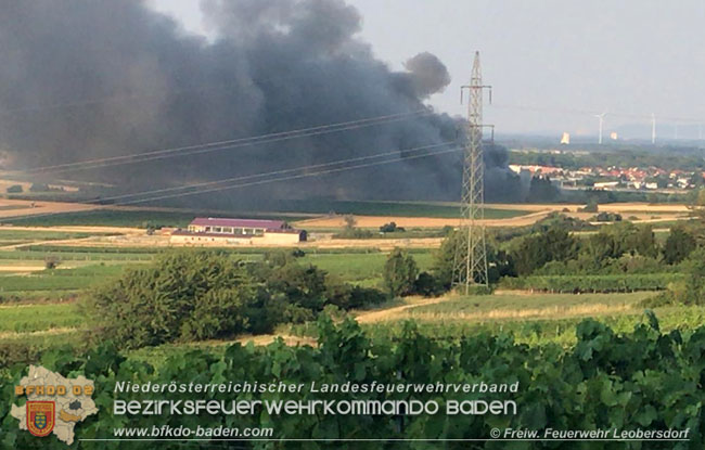 20210723 Feuerwehr-Großeinsatz bei Brand einer Halle in Kottingbrunn Foto: © FF Leobersdorf 20210723 Feuerwehr-Großeinsatz bei Brand einer Halle in Kottingbrunn Foto: © FF Leobersdorf