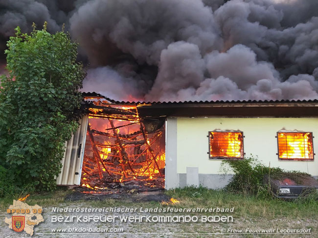 20210723 Feuerwehr-Großeinsatz bei Brand einer Halle in Kottingbrunn Foto: © FF Leobersdorf 20210723 Feuerwehr-Großeinsatz bei Brand einer Halle in Kottingbrunn Foto: © FF Leobersdorf