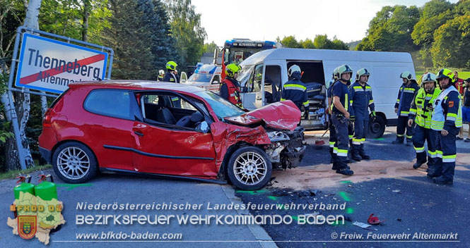 20210910 Schwerer Verkehrsunfall auf der B18 bei Altenmarkt/Thenneberg Foto: © Freiwillige Feuerwehr Altenmarkt/Triesting 20210910 Schwerer Verkehrsunfall auf der B18 bei Altenmarkt/Thenneberg Foto: © Freiwillige Feuerwehr Altenmarkt/Triesting