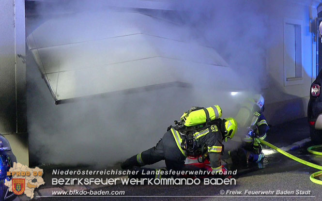 20211010 Nächtlicher Garagenbrand in Badener Innenstadt  Foto: © Freiwillige Feuerwehr Baden-Stadt