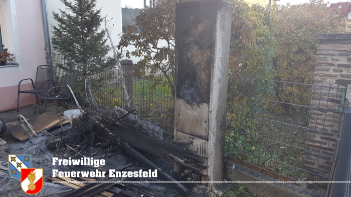 20211102 Brand eines E-Hausanschlusskasten in Enzesfeld  Foto: © Freiwillige Feuerwehr Enzesfeld