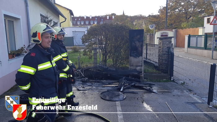 20211102 Brand eines E-Hausanschlusskasten in Enzesfeld  Foto: © Freiwillige Feuerwehr Enzesfeld