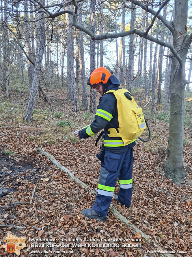 20211121 Waldbrand noch rechtzeitig entdeckt im Gemeindegebiet von Sooß Foto: © Freiwillige Feuerwehr Sooß 20211121 Waldbrand noch rechtzeitig entdeckt im Gemeindegebiet von Sooß Foto: © Freiwillige Feuerwehr Sooß