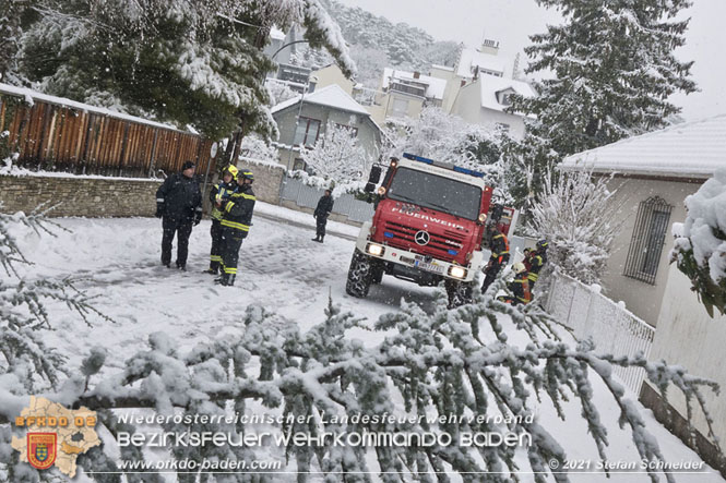 20211209 Großer Ast hielt Schneelast nicht stand und stürzte in Baden auf eine Straße Foto: © Stefan Schneider BFKDO Baden 20211209 Großer Ast hielt Schneelast nicht stand und stürzte in Baden auf eine Straße Foto: © Stefan Schneider BFKDO Baden