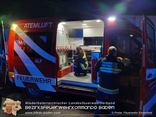 20211216 Nächtlicher Brand in einem Enzesfelder Fleischereibetrieb   Foto: © Freiwillige Feuerwehr Enzesfeld / Reinhard Wafrek 
