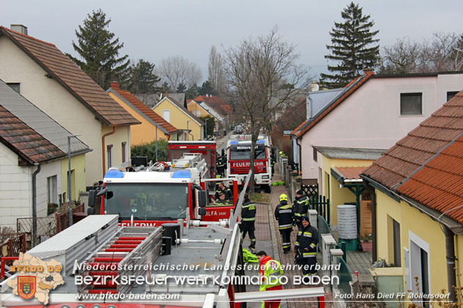 20211227 Wohnhausbrand in Traiskirchen Ortsteil Moellersdorf  Foto: Hans Dietl FF Moellersdorf