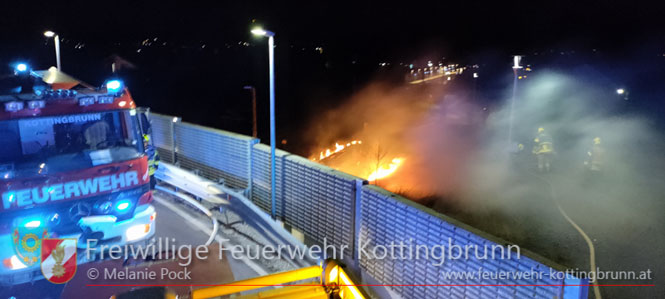 20220101 Bahndammbrand in Kottingbrunn  Foto: Freiwillige Feuerwehr Kottingbrunn / Michael Kantner / Melanie Pock