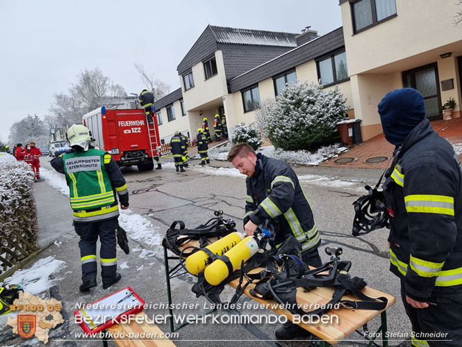 20220124 Wohnhausbrand in Berndorf - 3 Feuerwehren standen im Löscheinsatz   Foto: Stefan Schneider BFK Baden