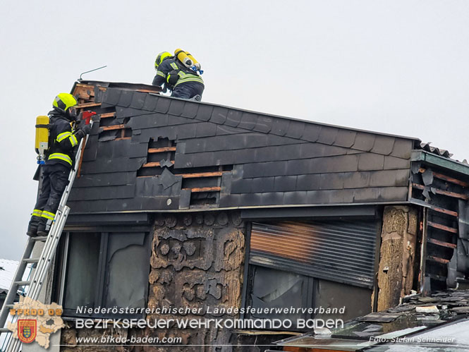 20220124 Wohnhausbrand in Berndorf - 3 Feuerwehren standen im Löscheinsatz   Foto: Stefan Schneider BFK Baden