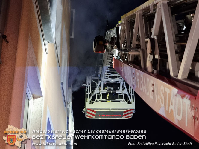 20220213 Brand in einem Badener Seniorenwohnhaus Foto: Freiwillige Feuerwehr Baden-Stadt 20220213 Brand in einem Badener Seniorenwohnhaus Foto: Freiwillige Feuerwehr Baden-Stadt