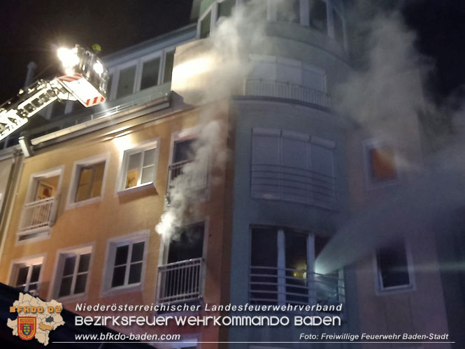 20220213 Brand in einem Badener Seniorenwohnhaus Foto: Freiwillige Feuerwehr Baden-Stadt 20220213 Brand in einem Badener Seniorenwohnhaus Foto: Freiwillige Feuerwehr Baden-Stadt