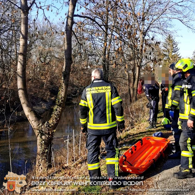 20220214 Treibende Person im Triesting Fluss Foto: Freiwillige Feuerwehr Oberwalterdorf 20220214 Treibende Person im Triesting Fluss Foto: Freiwillige Feuerwehr Oberwalterdorf