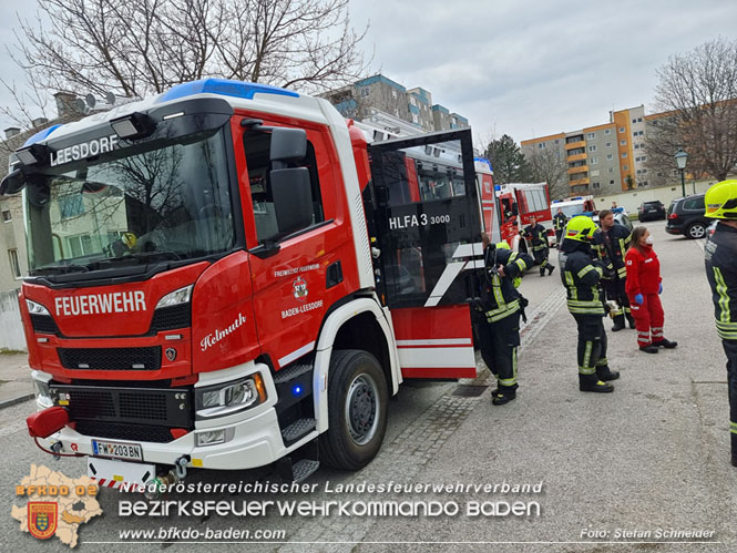 20220305 Brand in Badener Wohnhausanlage im Ortsteil Leesdorf Foto: Stefan Schneider 20220305 Brand in Badener Wohnhausanlage im Ortsteil Leesdorf Foto: Stefan Schneider