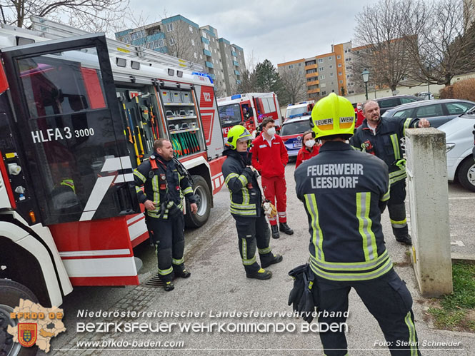 20220305 Brand in Badener Wohnhausanlage im Ortsteil Leesdorf Foto: Stefan Schneider 20220305 Brand in Badener Wohnhausanlage im Ortsteil Leesdorf Foto: Stefan Schneider