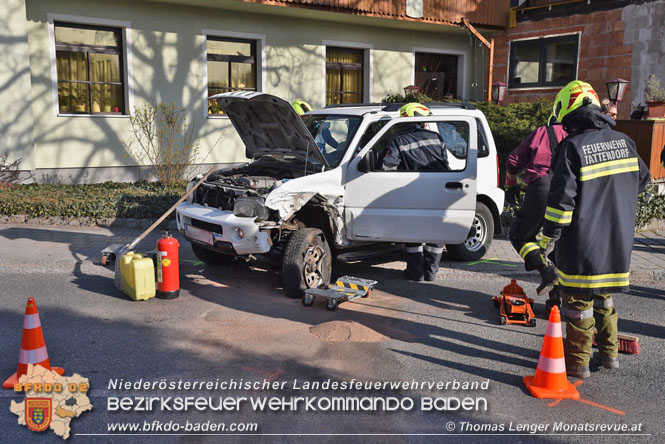 20220314 Verkehrsunfall im Ortsgbiet Tattendorf  Foto: Thomas Lenger Monatsrevue.at