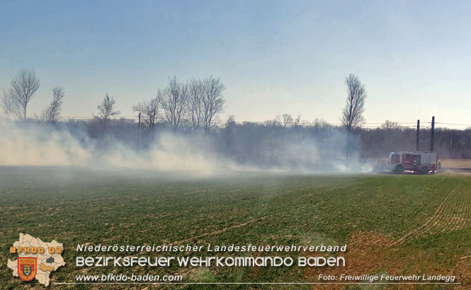 20220321 Flurbrand neben Pottendorfer Bahnlinie zwischen Landegg und Ebenfurth  Foto: Freiwillige Feuerwehr Landegg