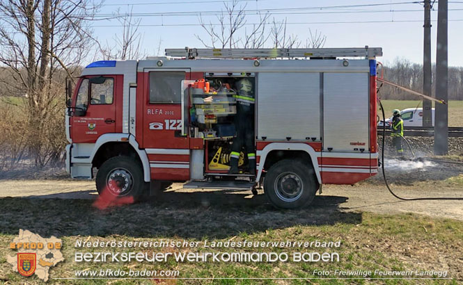 20220321 Flurbrand neben Pottendorfer Bahnlinie zwischen Landegg und Ebenfurth  Foto: Freiwillige Feuerwehr Landegg