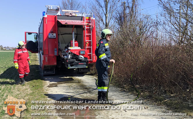 20220321 Flurbrand neben Pottendorfer Bahnlinie zwischen Landegg und Ebenfurth  Foto: Freiwillige Feuerwehr Landegg