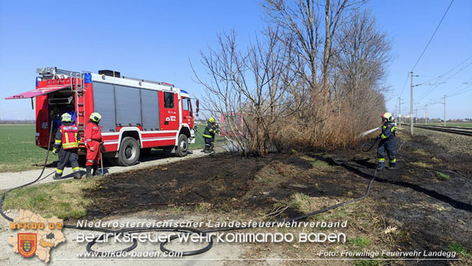 20220321 Flurbrand neben Pottendorfer Bahnlinie zwischen Landegg und Ebenfurth  Foto: Freiwillige Feuerwehr Landegg