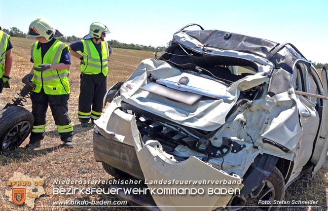 20220725 Spektakulärer Verkehrsunfall auf der A2 Südautobahn im Gemeindegebiet Traiskirchen  Foto: Stefan Schneider BFKDO BADEN