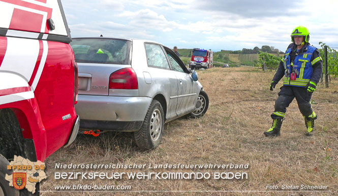 20220806 Alarmierte Menschrettung nach Verkehrsunfall auf der Weinbergstrasse L151 zwischen Gumpoldskirchen und Pfaffstätten   Foto: Stefan Schneider BFK BADEN