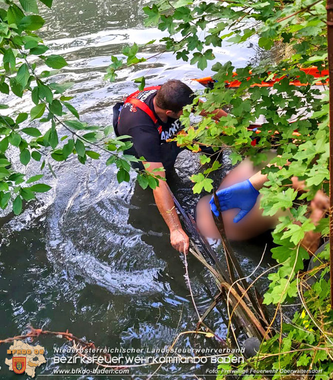 20220817 Zeitkritische Menschenrettung aus Gewaesser in Oberwaltersdorf  Foto: Freiwillige Feuerwehr Oberwaltersdorf