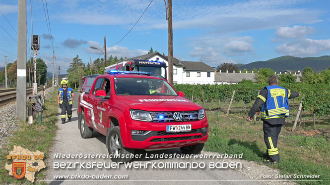 20220829 Unfall bei WLB-Bahnübergang in Pfaffstätten  Foto: Stefan Schneider BFKDO BADEN